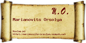 Marianovits Orsolya névjegykártya