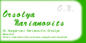 orsolya marianovits business card
